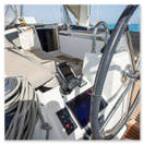 Autopilot control at sailing helm