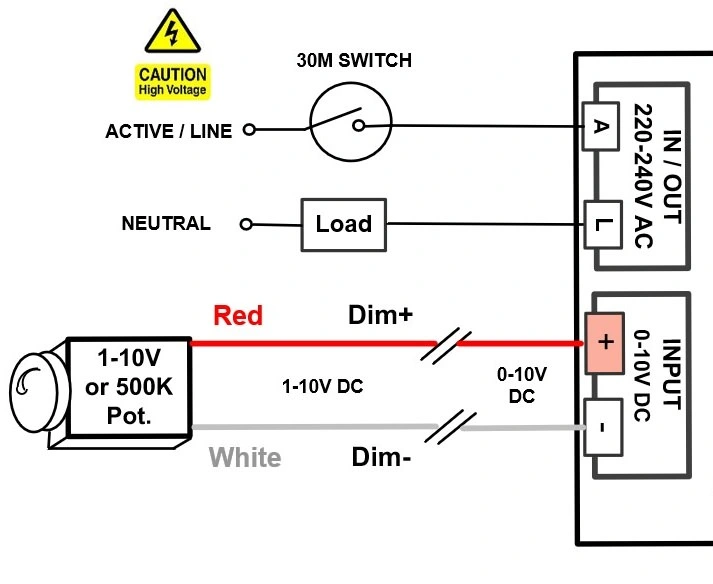 1-10V wall-mounted LED dimmer on a wall plate