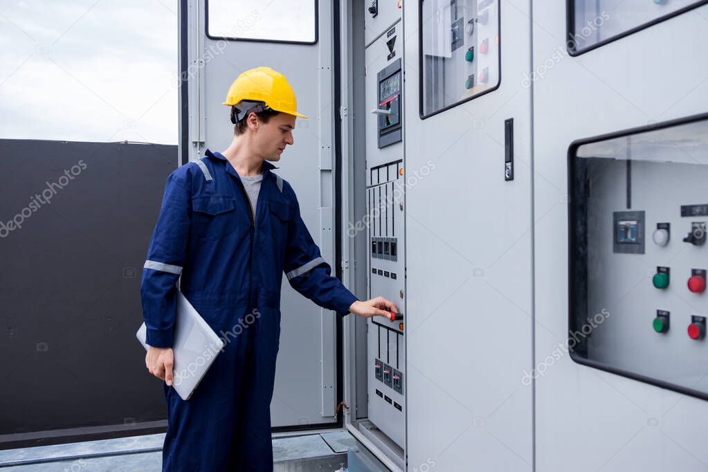 Industrial plant with control systems and lighting