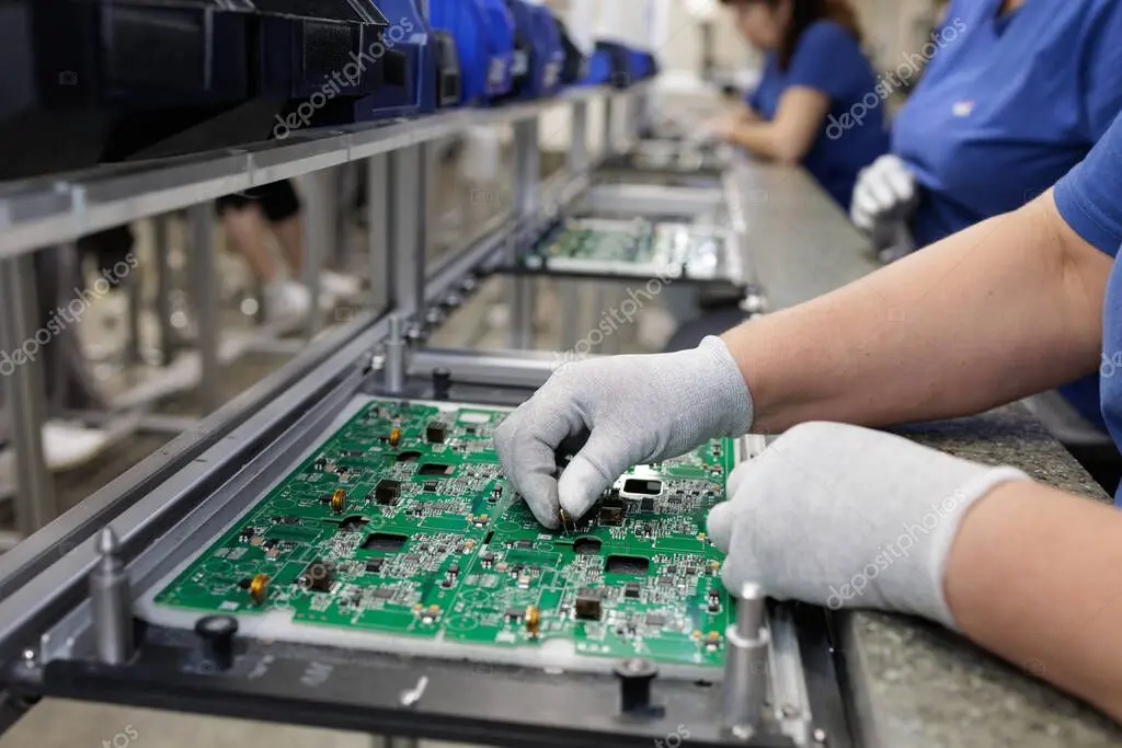 Technician repairing a control PCB