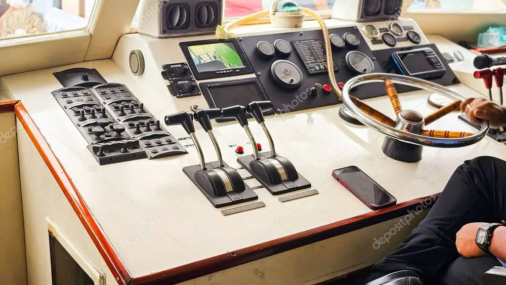 Marine vessel bridge with electronics